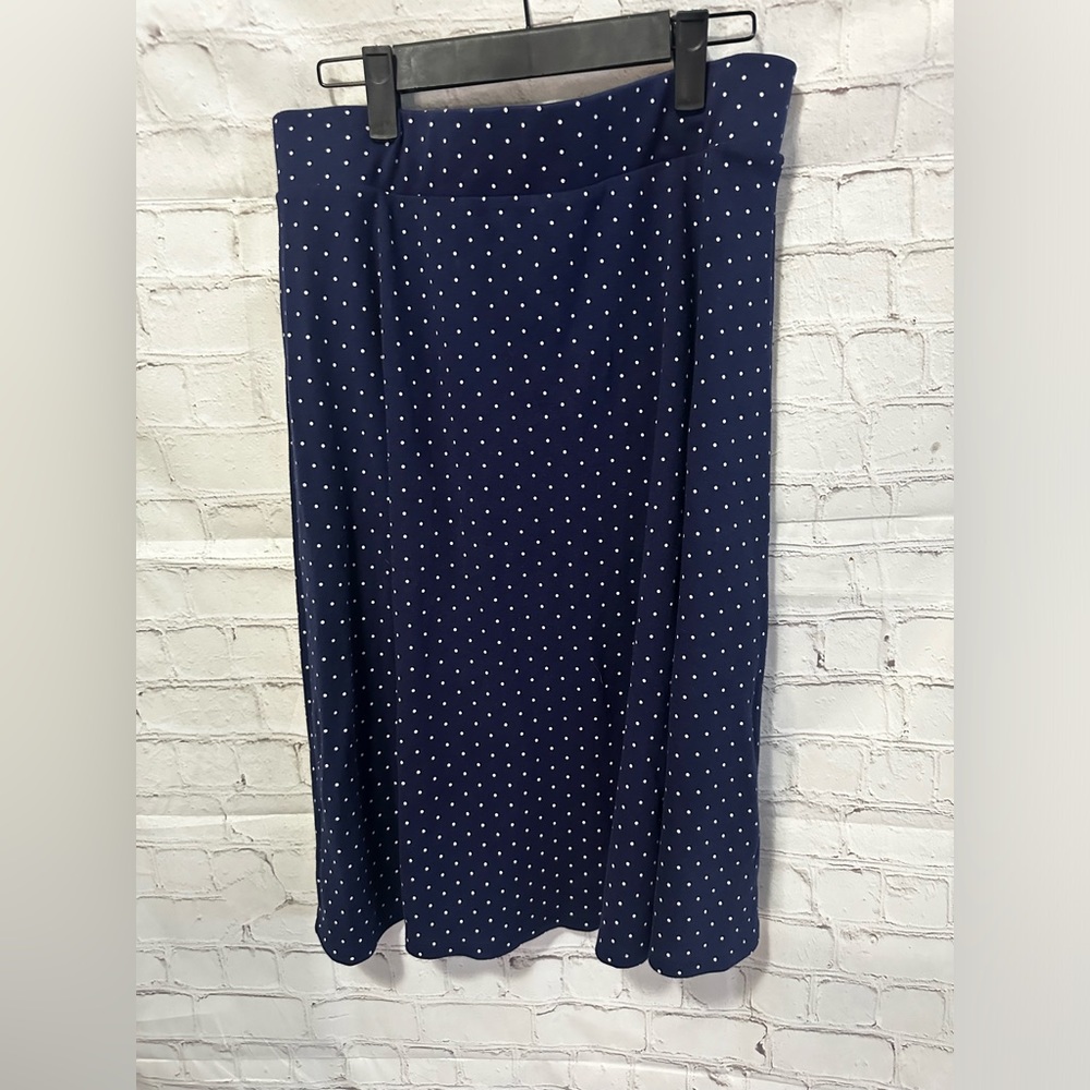 Lands End 10-12 Blue and White Polka Dot Skirt